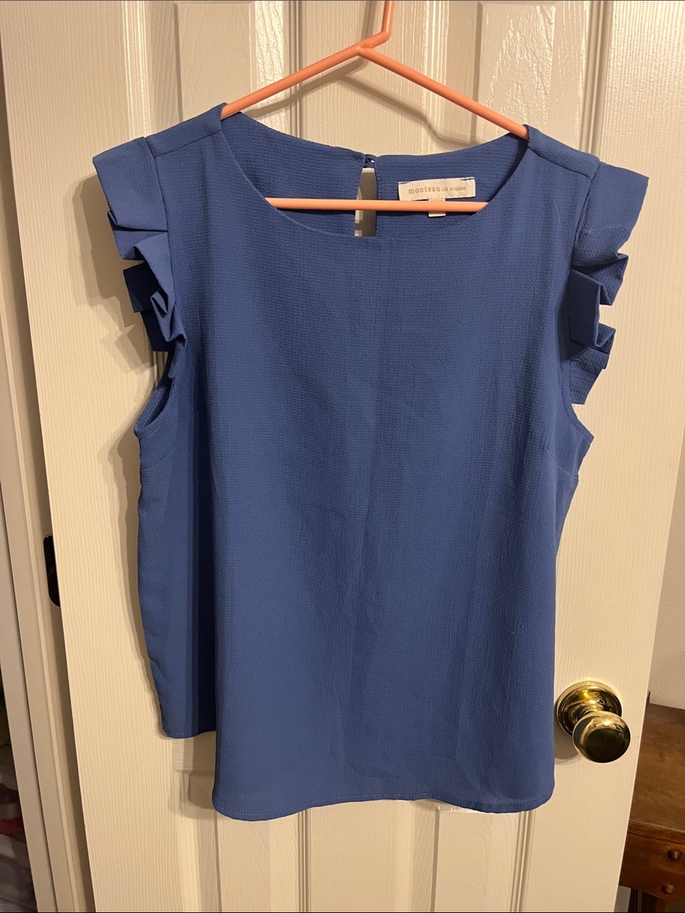 Monteau Blue Textured Top